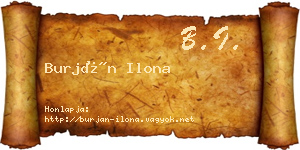 Burján Ilona névjegykártya