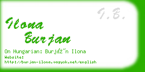 ilona burjan business card
